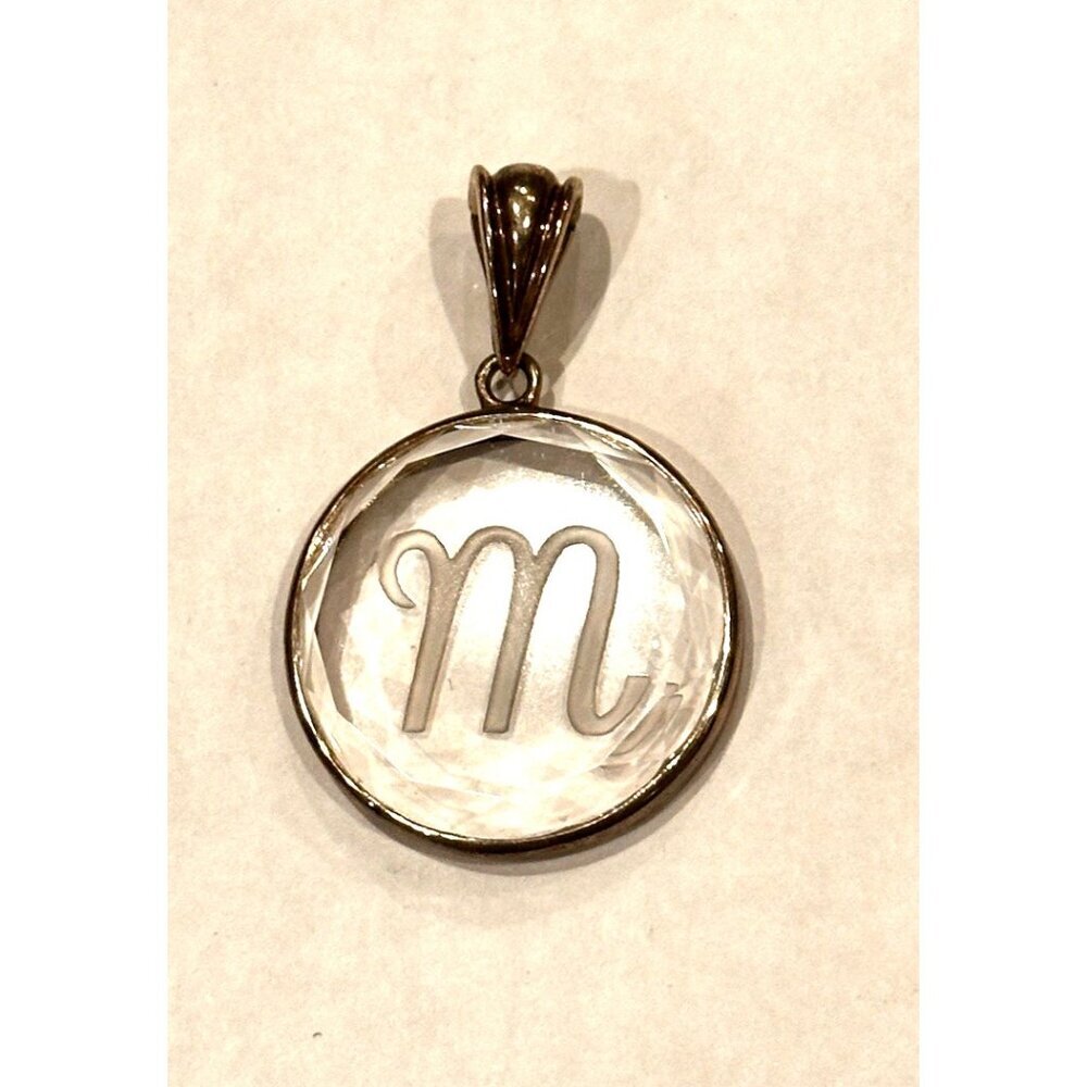 WHITNEY KELLY STERLING SILVER 925 "M" INITIAL CRYSTAL & 2 LEAF PENDANTS LOT EUC - Picture 4 of 8